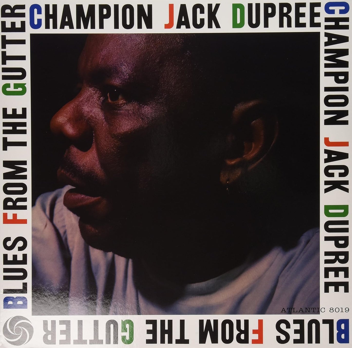 Vinyl album cover featuring a close-up profile portrait of Champion Jack Dupree.