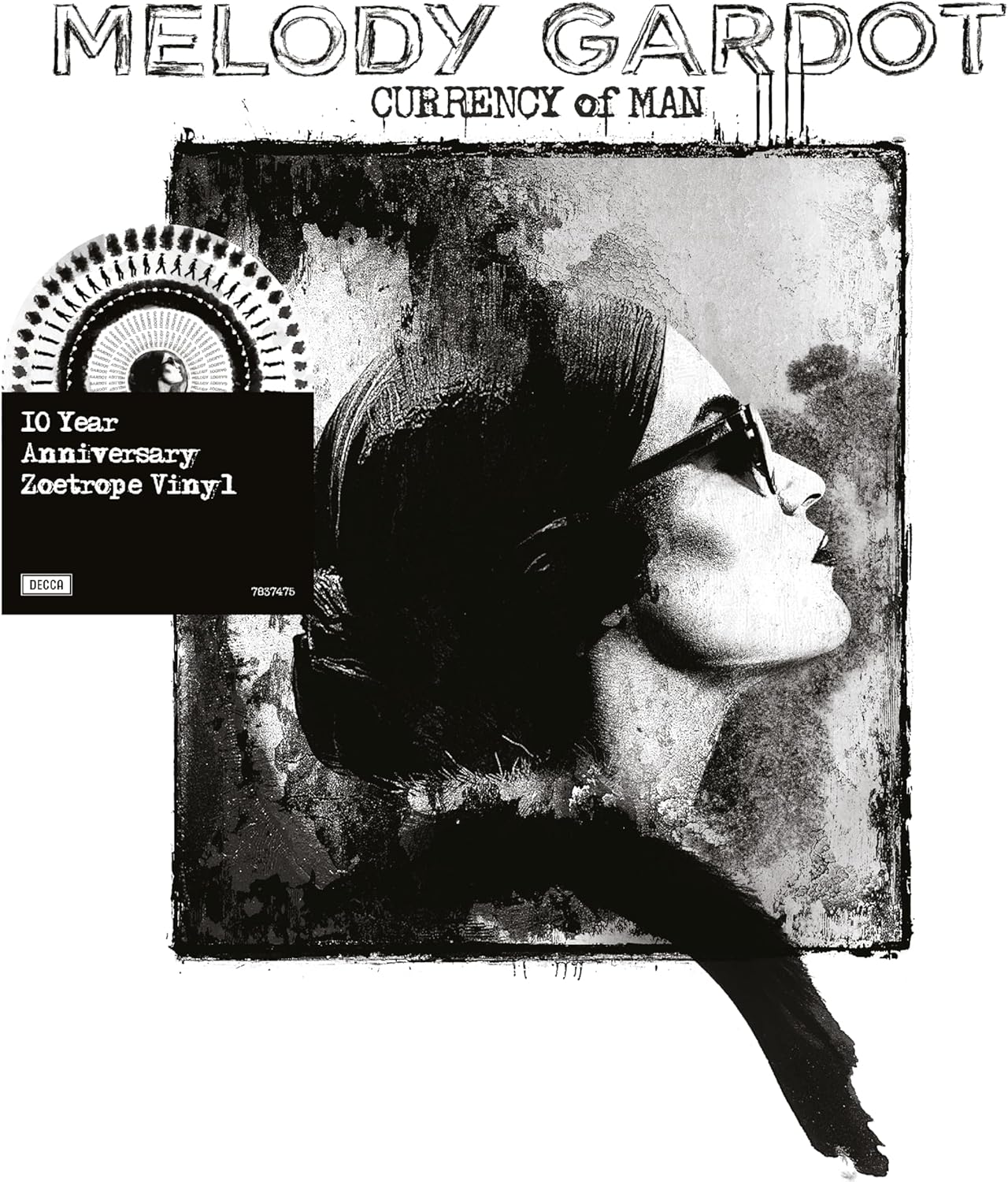 Black and white album cover featuring Melody Gardot in profile.