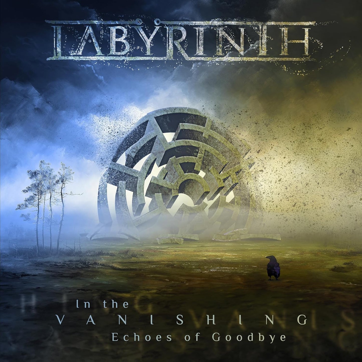 CD cover for Labyrinth’s “The Vanishing Echoes of Goodbye” with stone ruins.