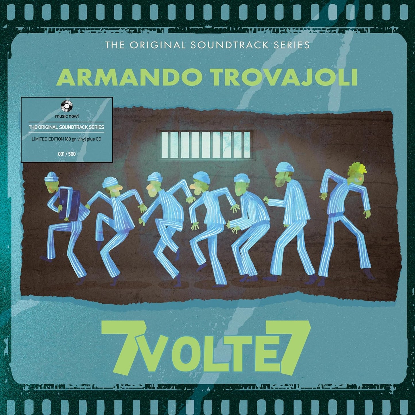 Vinyl record cover for "7 Volte Sette" by Armando Trovajoli, featuring stylized figures.