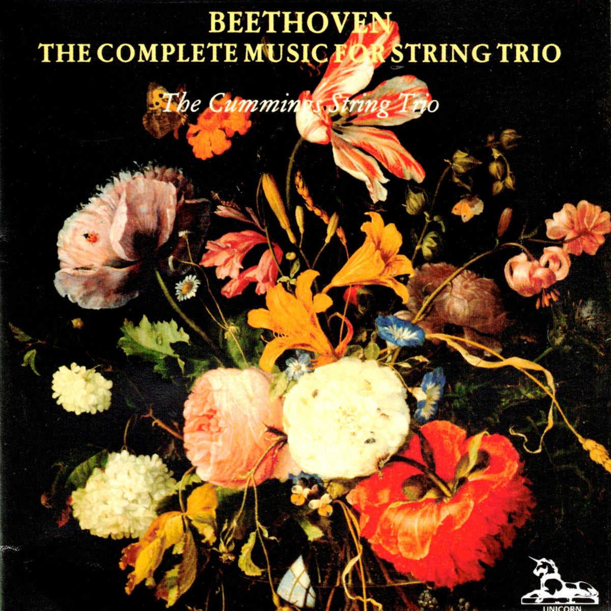 CD cover featuring a still life painting of vibrant, colorful flowers.