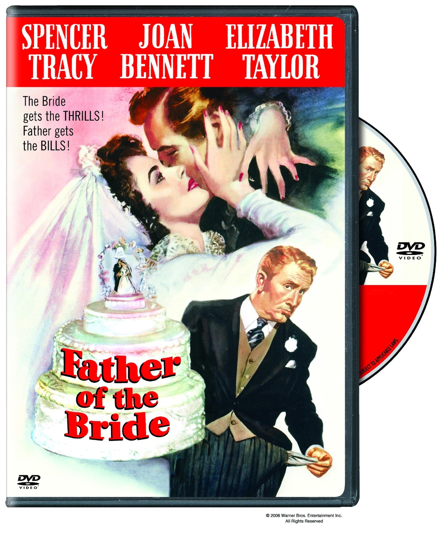 DVD cover for "Father of the Bride" featuring wedding imagery.