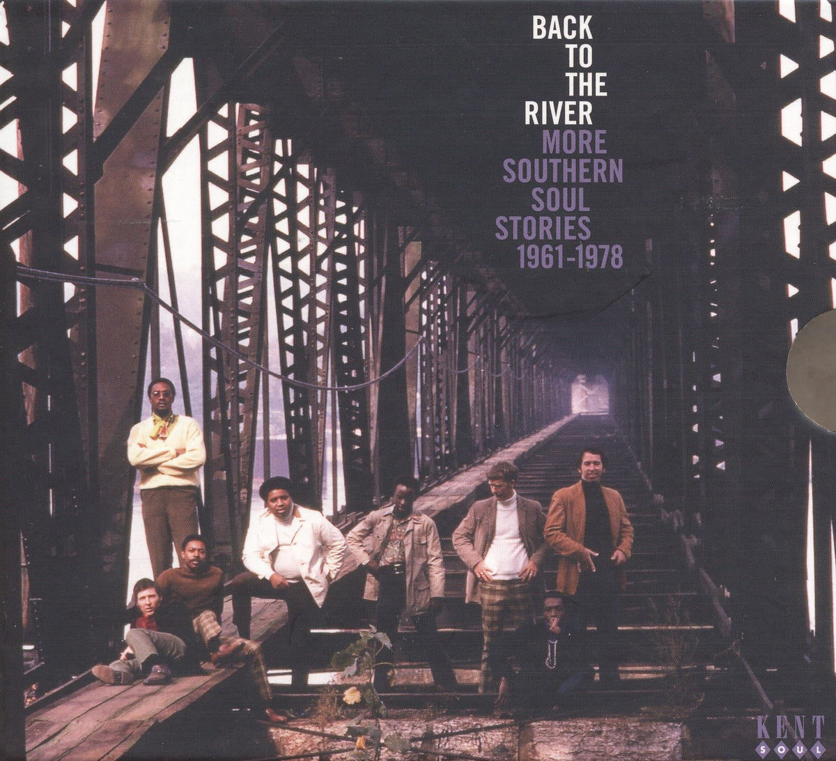 CD cover: group of people on a wooden bridge, sepia tone.