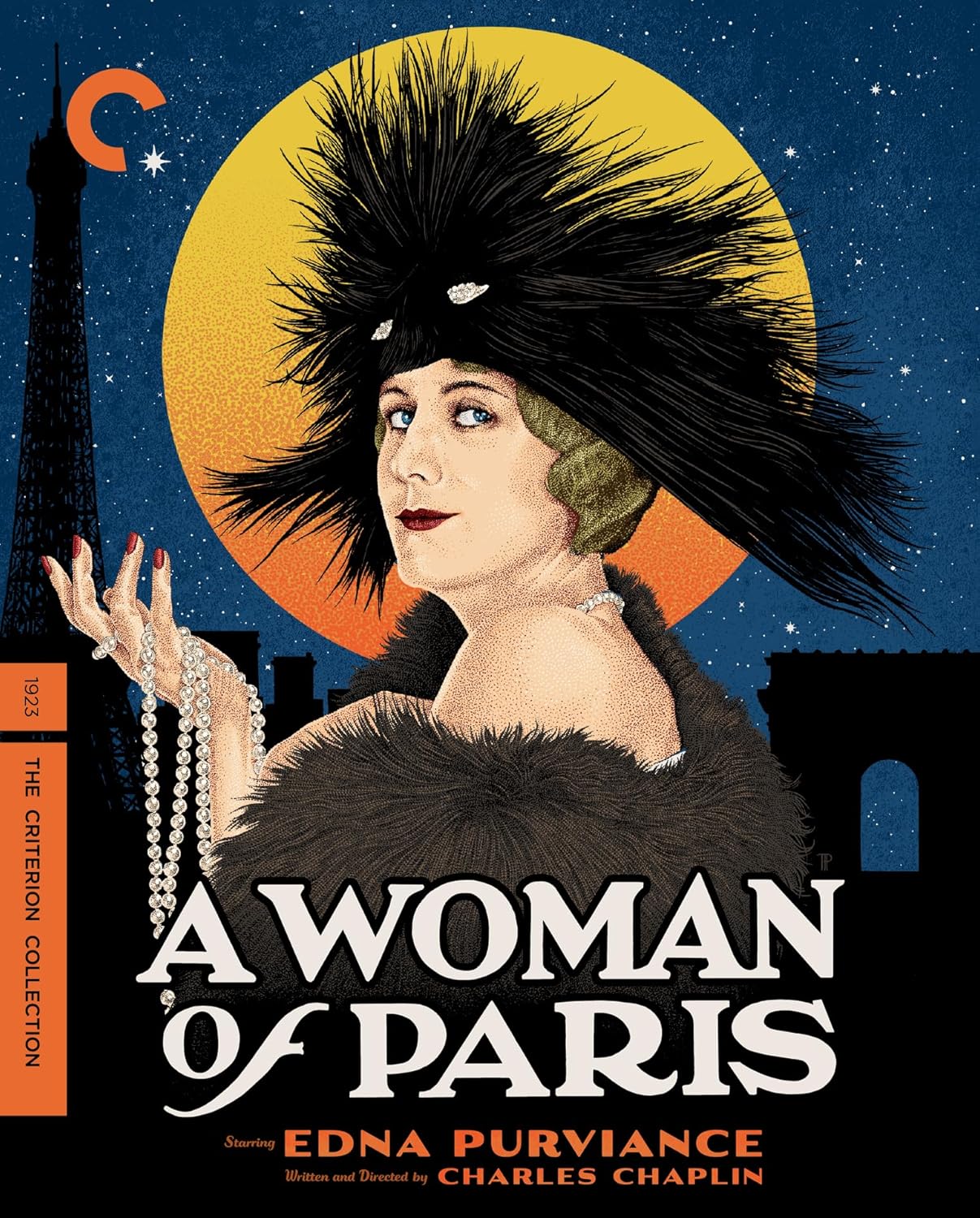 1923 film poster featuring Edna Purviance in a feathered hat.