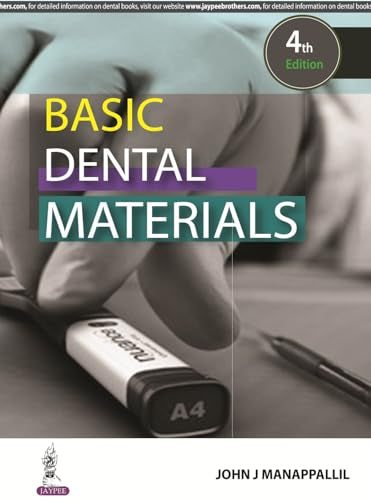 Book cover for "Basic Dental Materials," 4th edition, with dental tools.