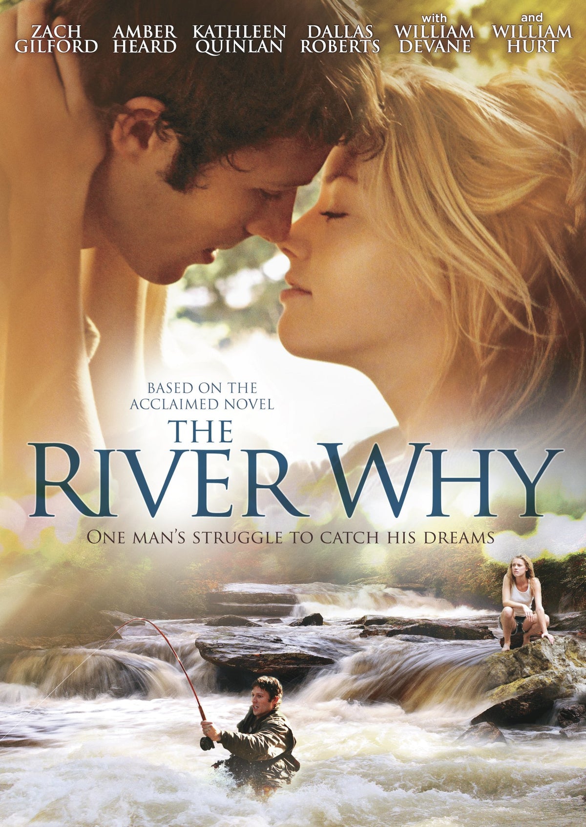 The River Why" DVD cover featuring a couple and a man fly fishing.