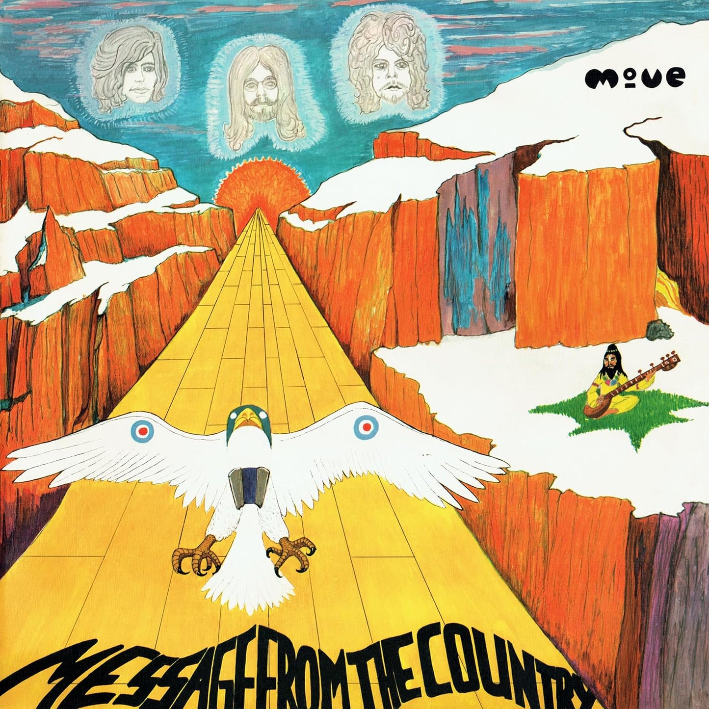 Album cover: "Message From The Country" by Move, featuring psychedelic artwork.