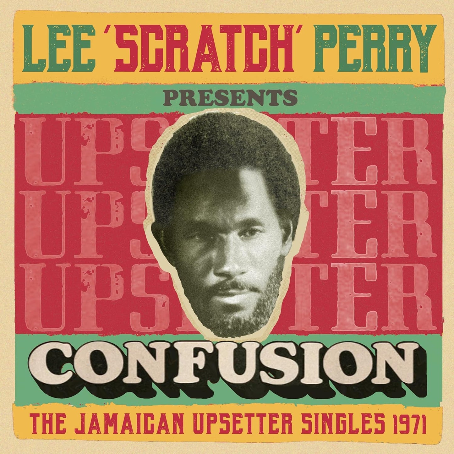 Album cover for “Lee Scratch Perry Presents Con” featuring a portrait.