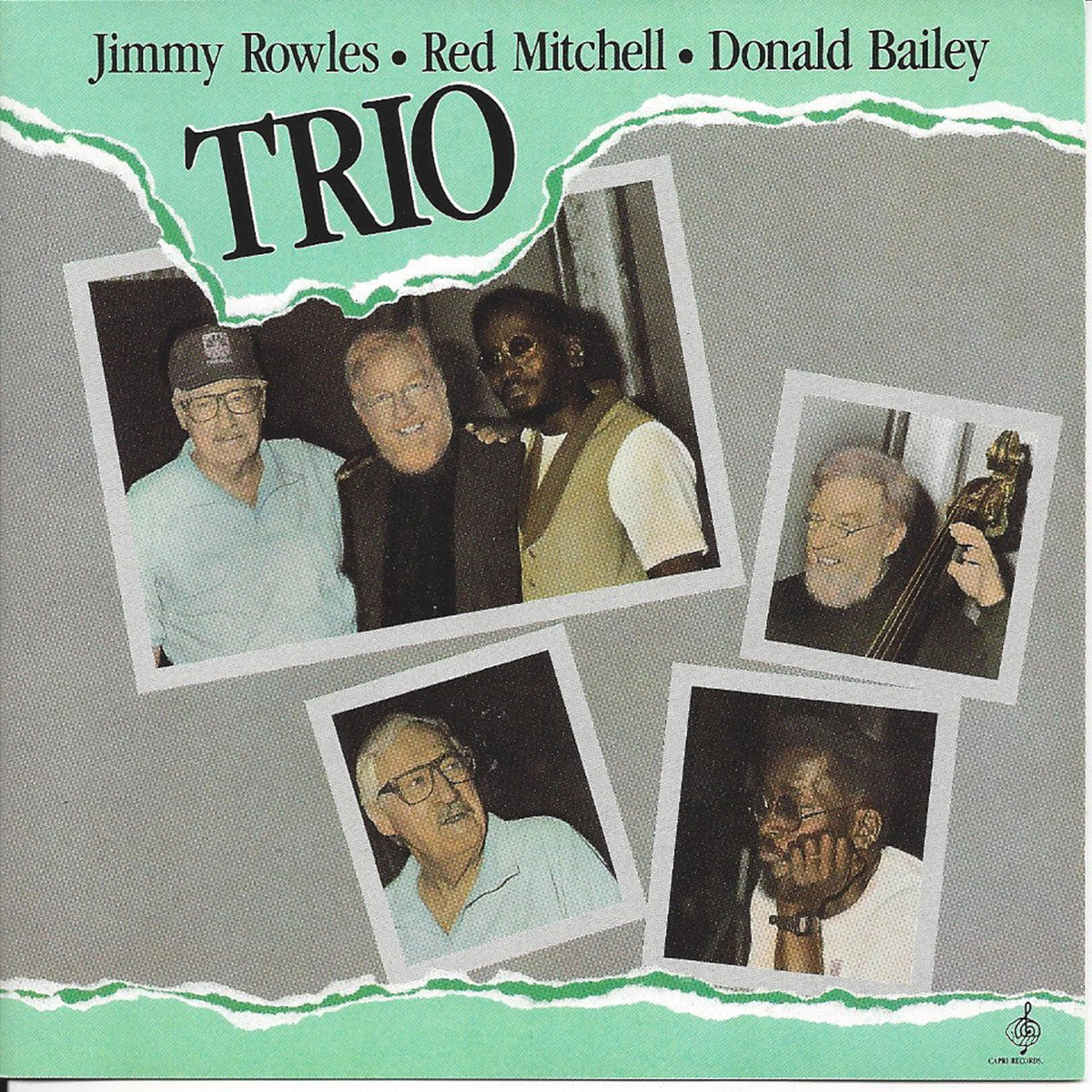 CD cover featuring portraits of three jazz musicians, Rowles, Mitchell, and Bailey.