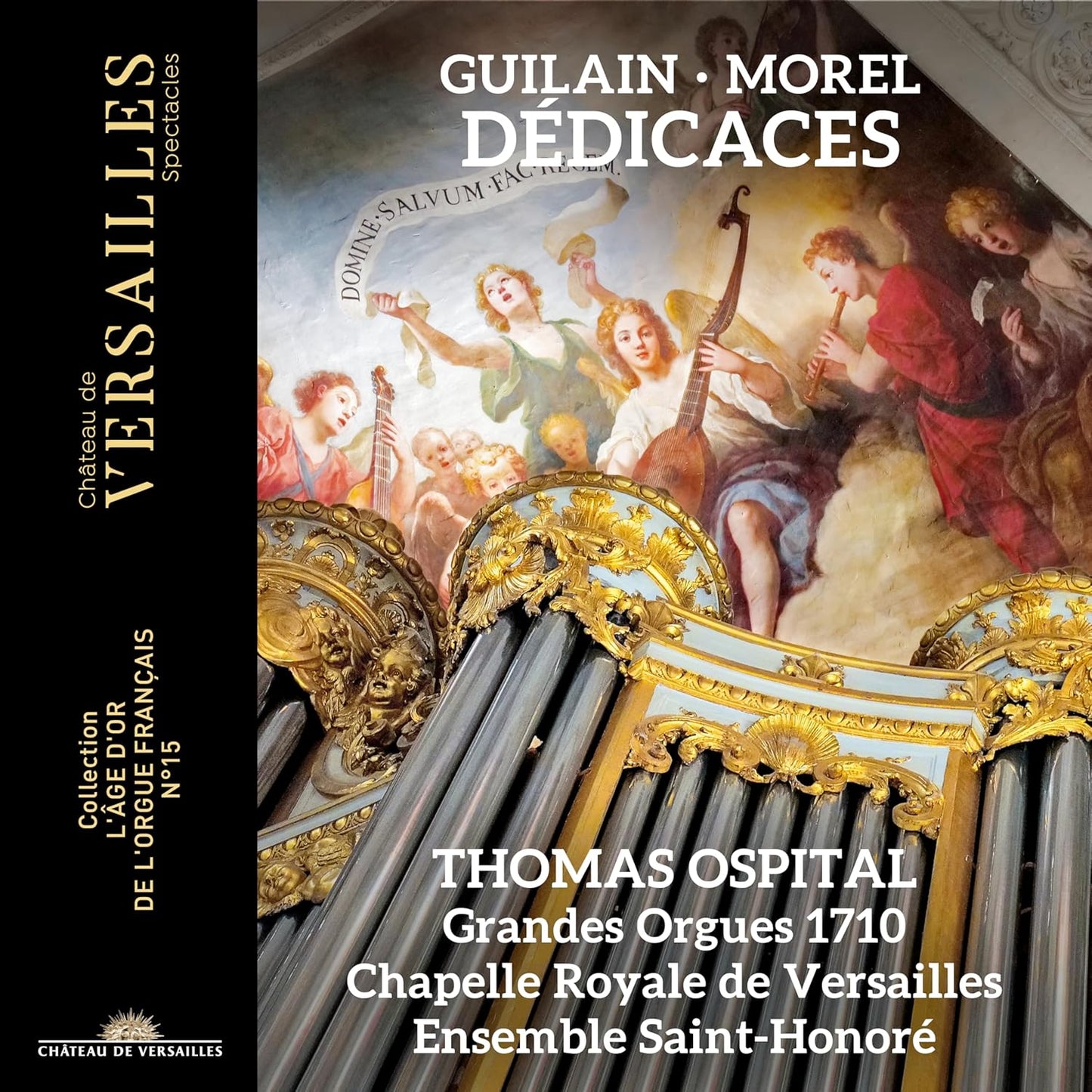 CD cover: ornate gold frame, angels, organ pipes, and text details.