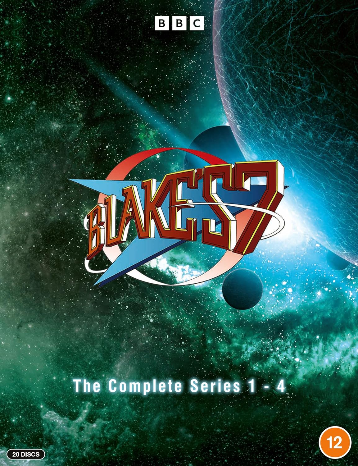 Blakes 7 Complete Series 1-4 DVD cover art featuring a space background and logo.