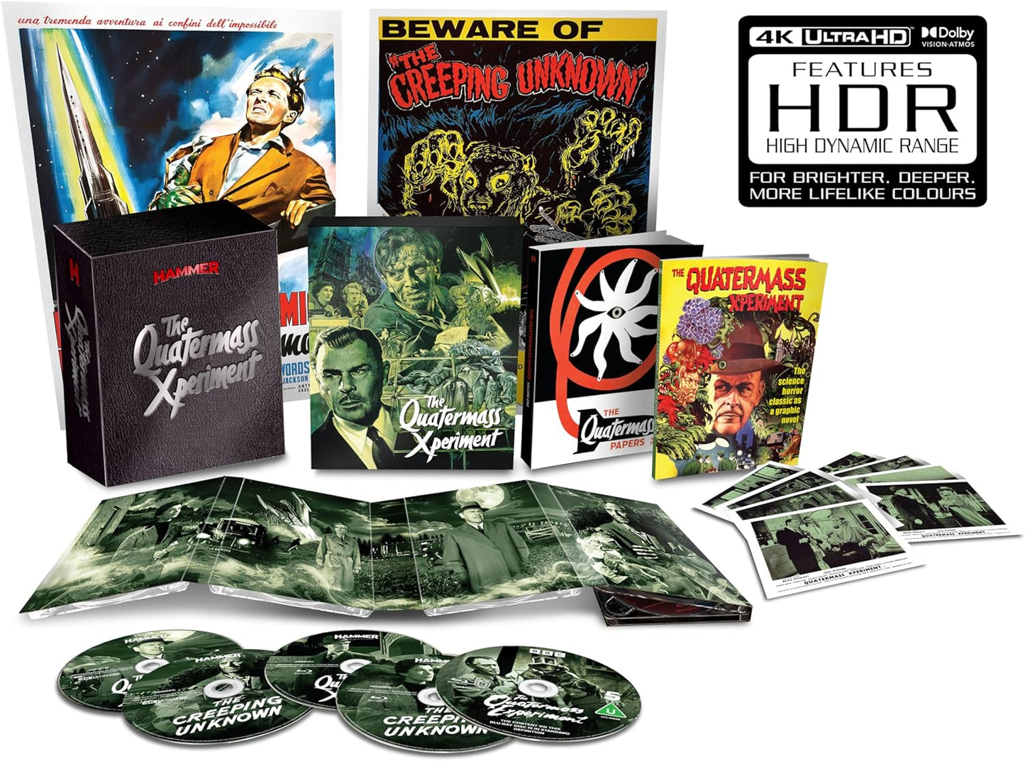 The Quatermass Xperiment" UHD Blu-ray limited edition with film imagery and extras.