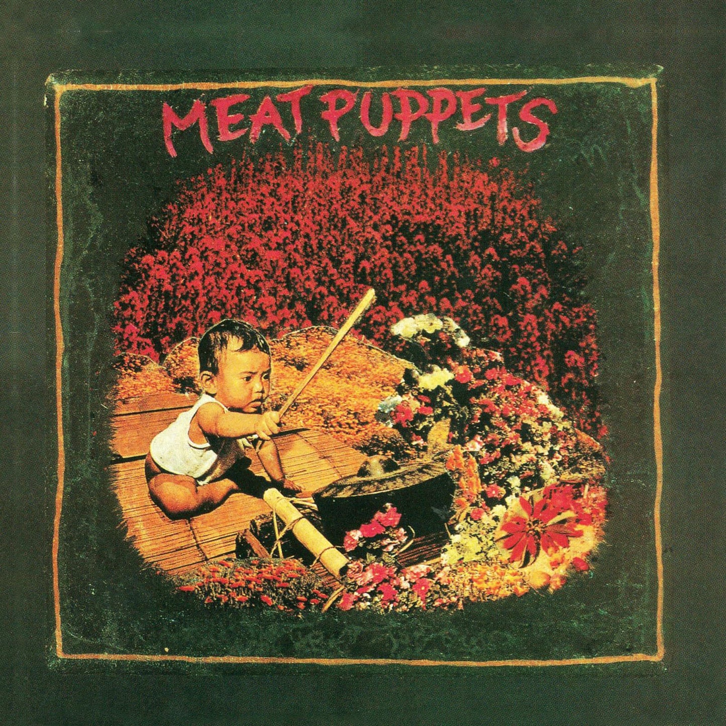 Album cover: a young child with flowers and a cooking pot.