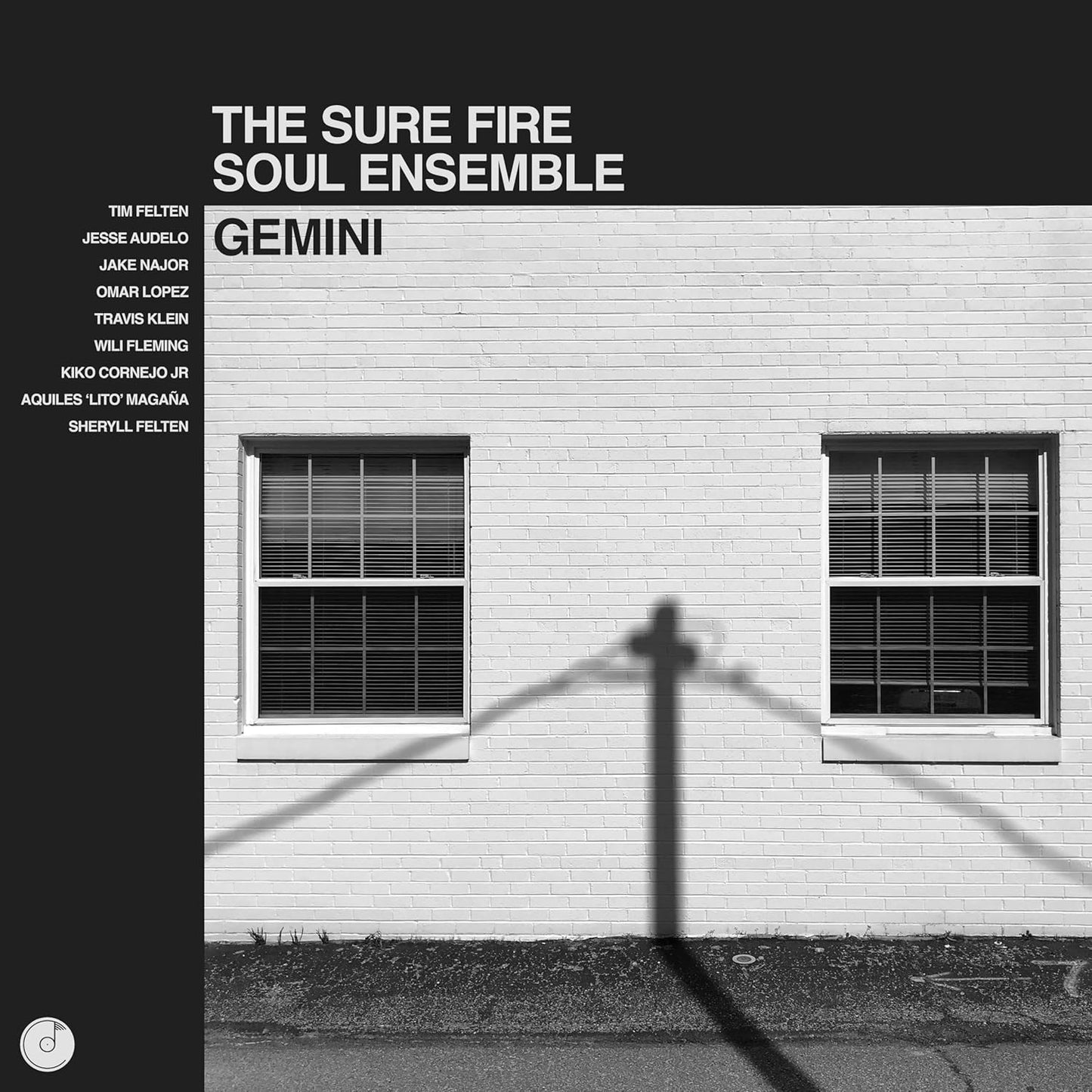 Album cover for "Gemini" by The Sure Fire Soul Ensemble, featuring windows.