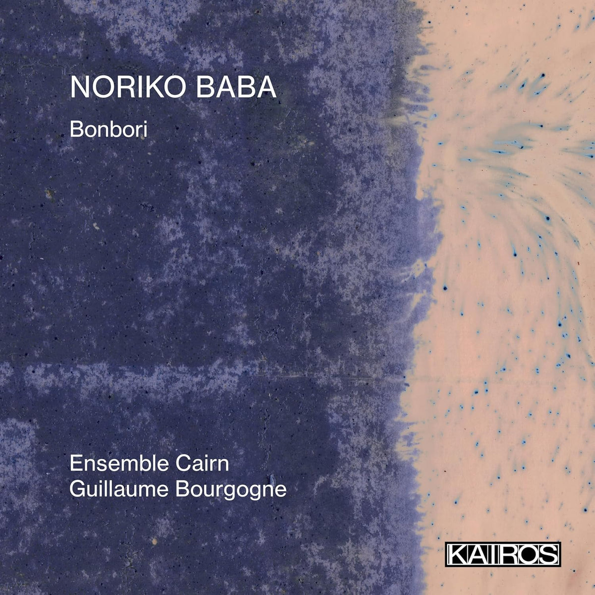CD cover for Noriko Baba’s “Bonbori” by Ensemble Cairn, abstract design.
