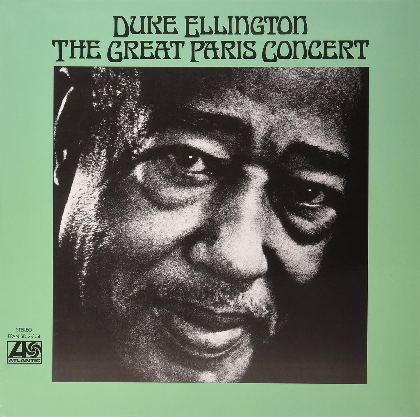 Duke Ellington portrait on a vinyl record album cover, Atlantic label.