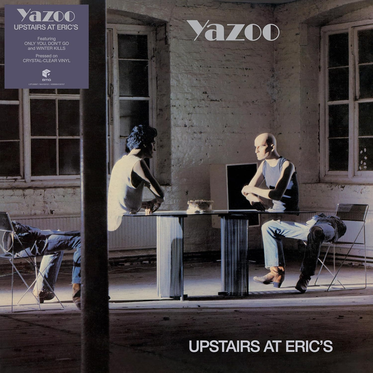 Yazoo album cover: two figures on a staircase in a derelict building.