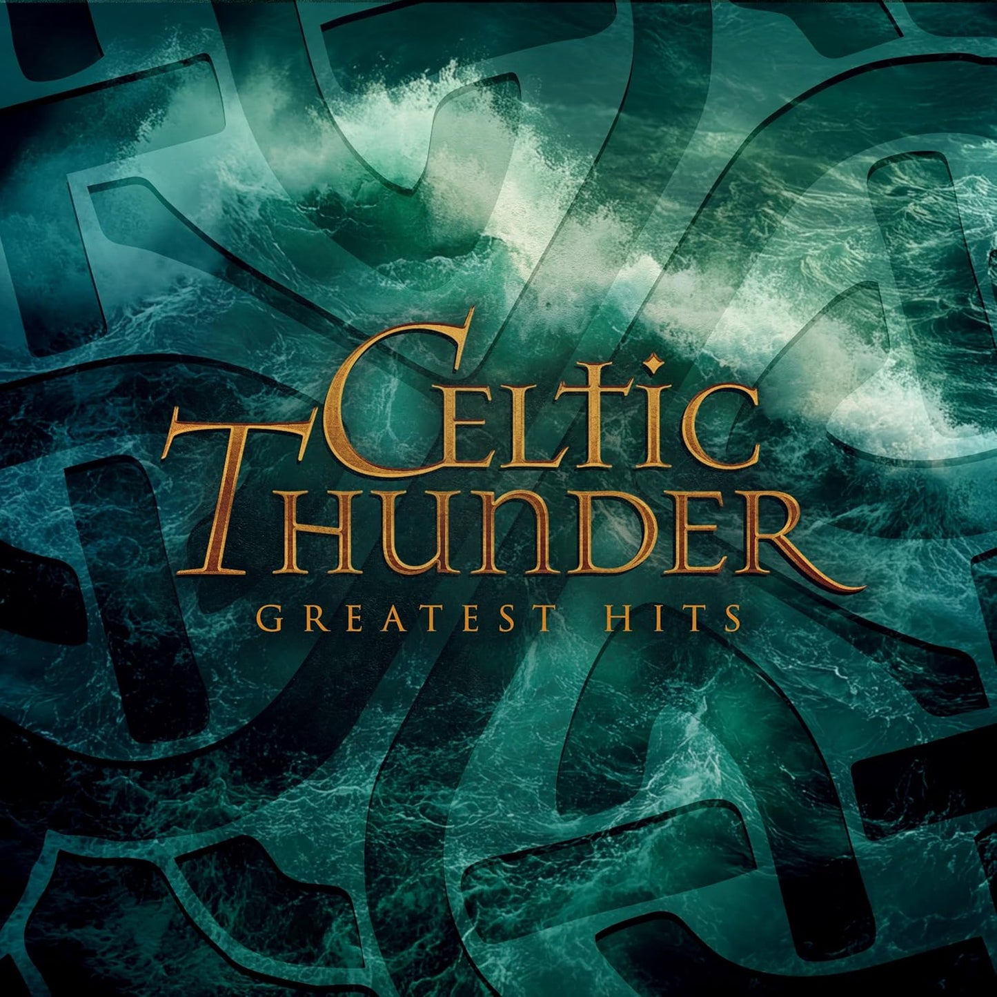 Celtic Thunder “Greatest Hits” vinyl album cover with swirling green tones.