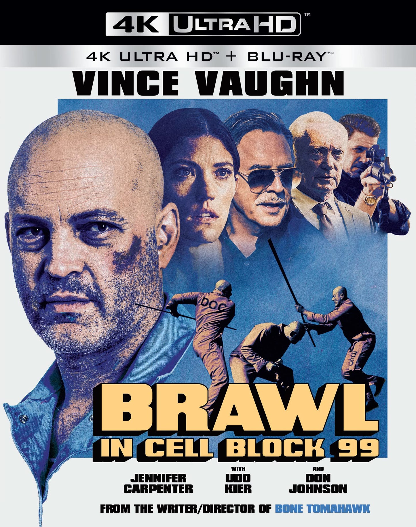 “Brawl in Cell Block 99” Blu-ray cover featuring Vince Vaughn’s bruised face.