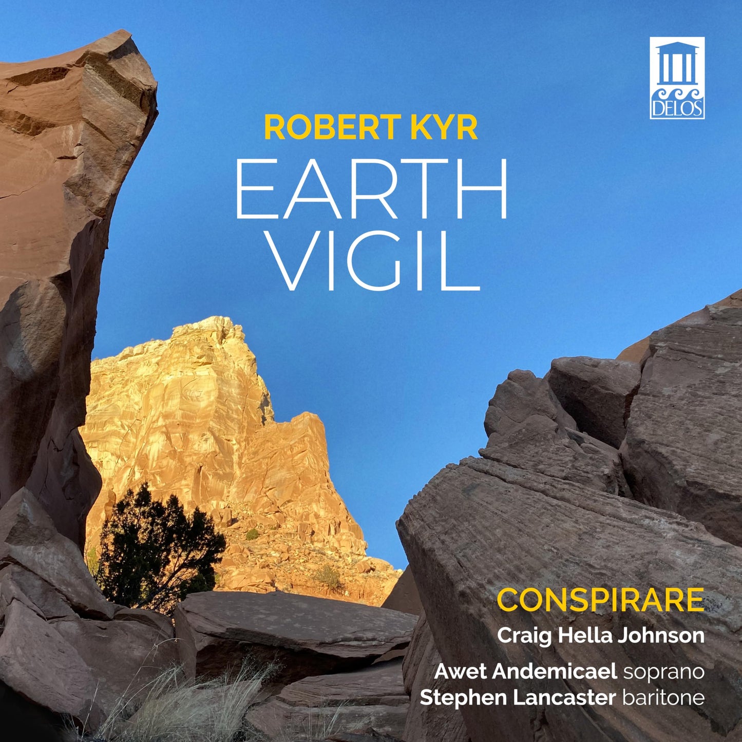CD cover with desert rock formations under a blue sky.