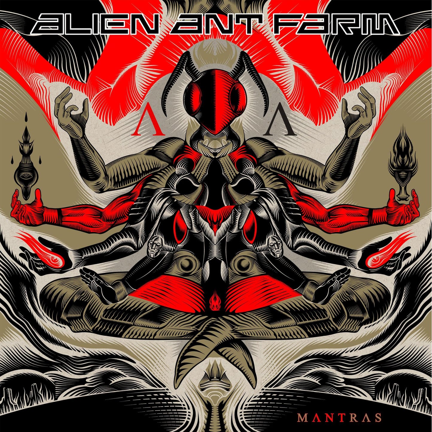 CD cover for Alien Ant Farm’s ~Mantras~, featuring a stylized ant illustration.