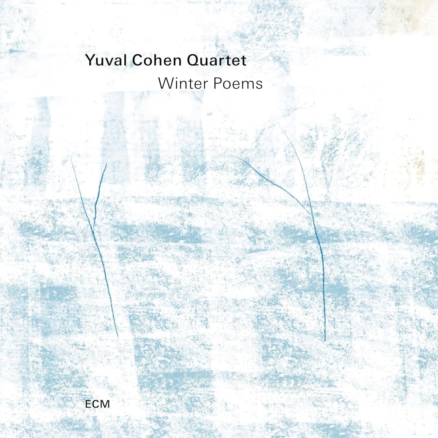 CD cover for Yuval Cohen Quartet’s “Winter Poems” with abstract winter scene.