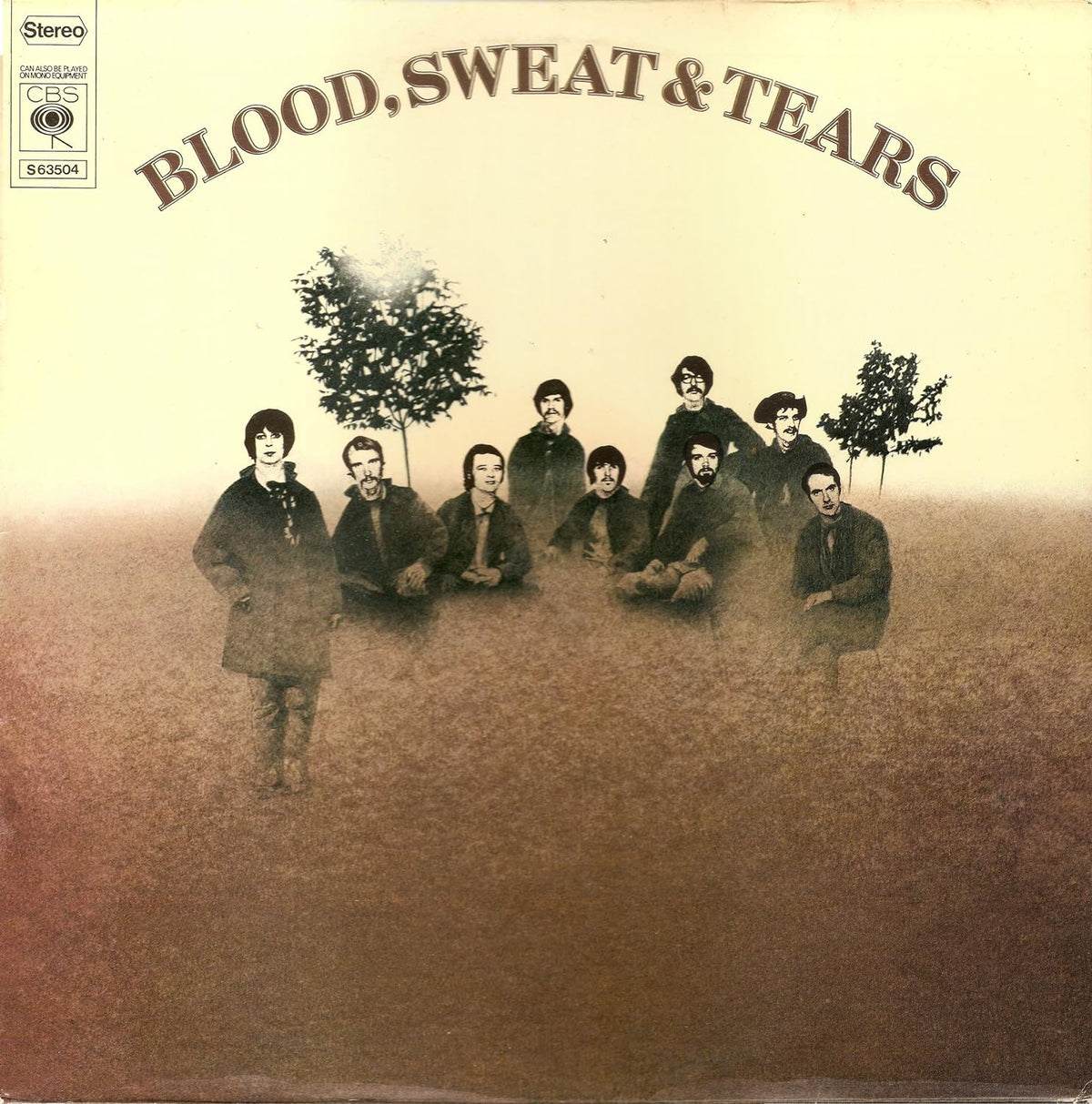 Blood, Sweat & Tears album cover featuring a group portrait in sepia tone.