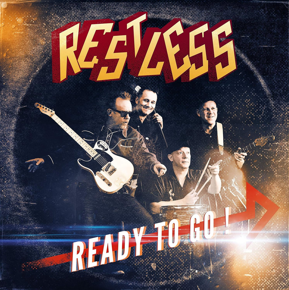 CD cover featuring a four-person band playing guitars, with bold text.