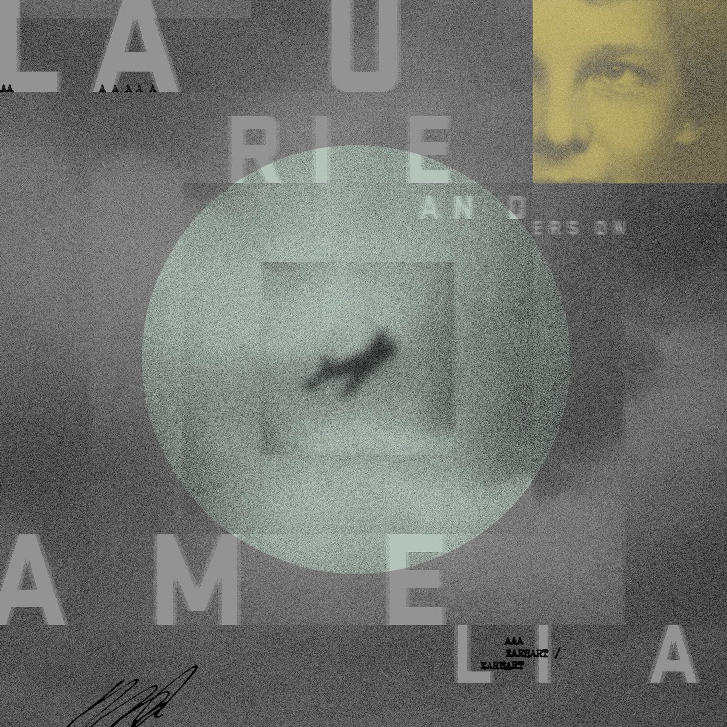 CD cover for Laurie Anderson’s “Amelia” with abstract portrait and text.