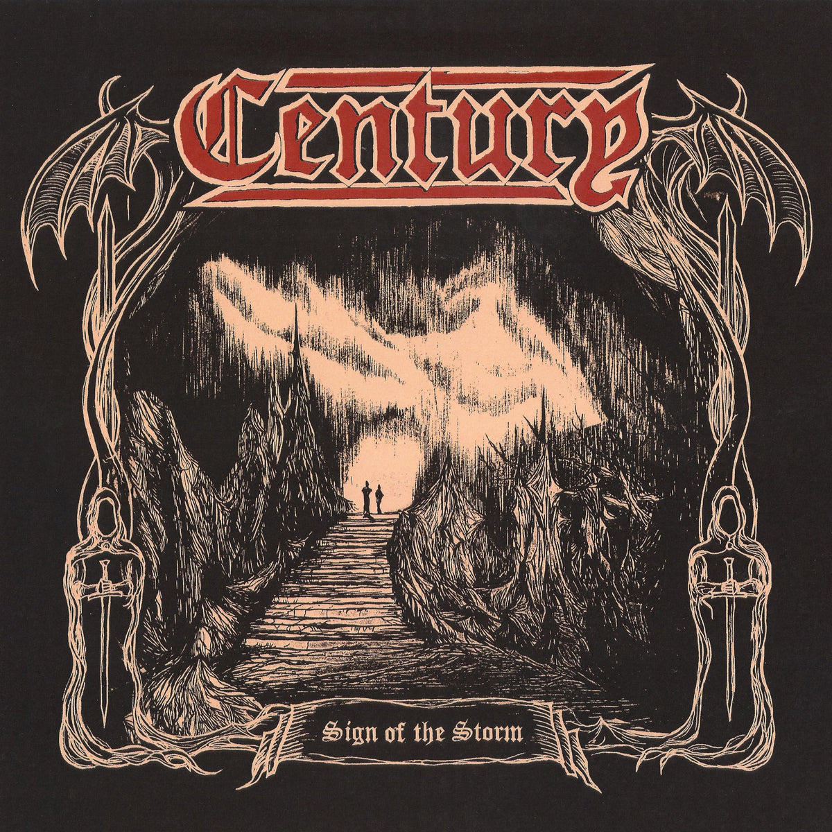 CD cover for "Century - Sign Of The Storm" with a stormy landscape.