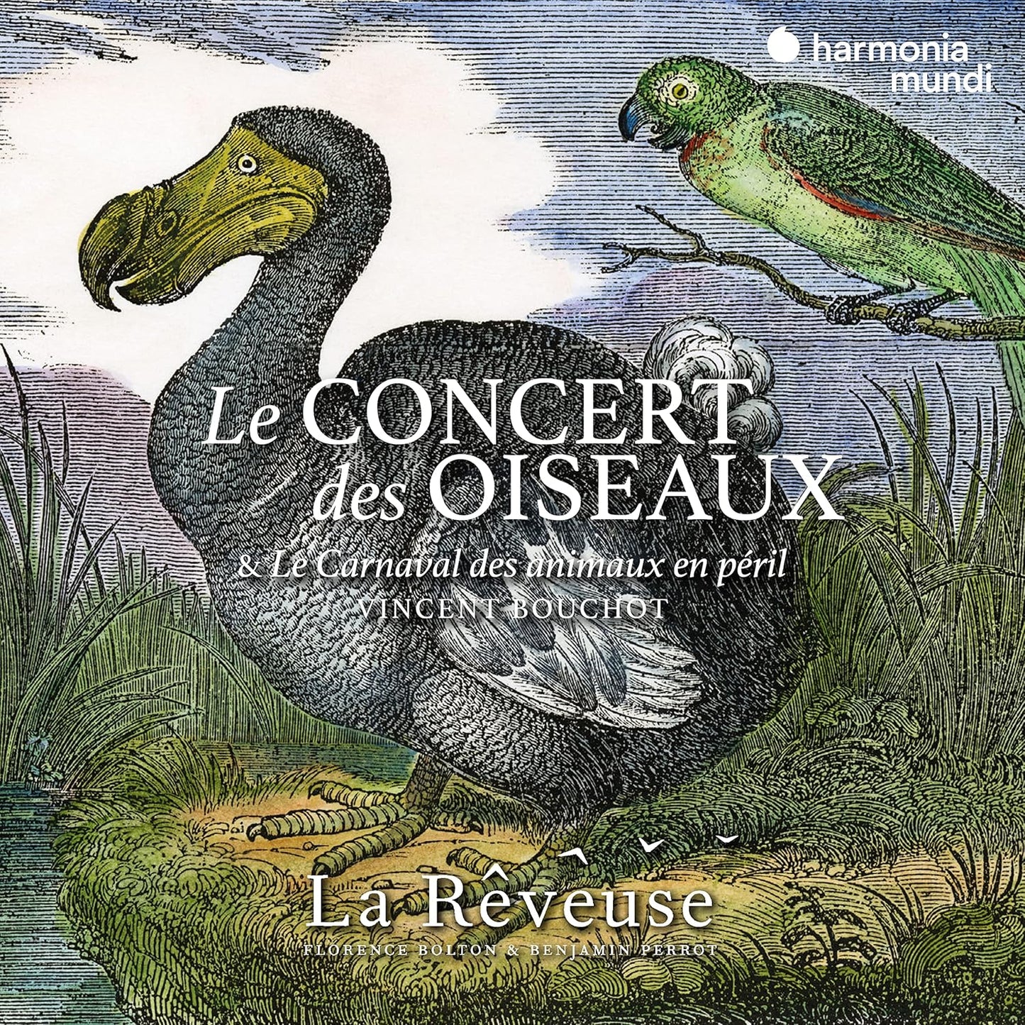 CD cover: illustrated birds, text “Le Concert des Oiseaux” and “La Reveuse”.