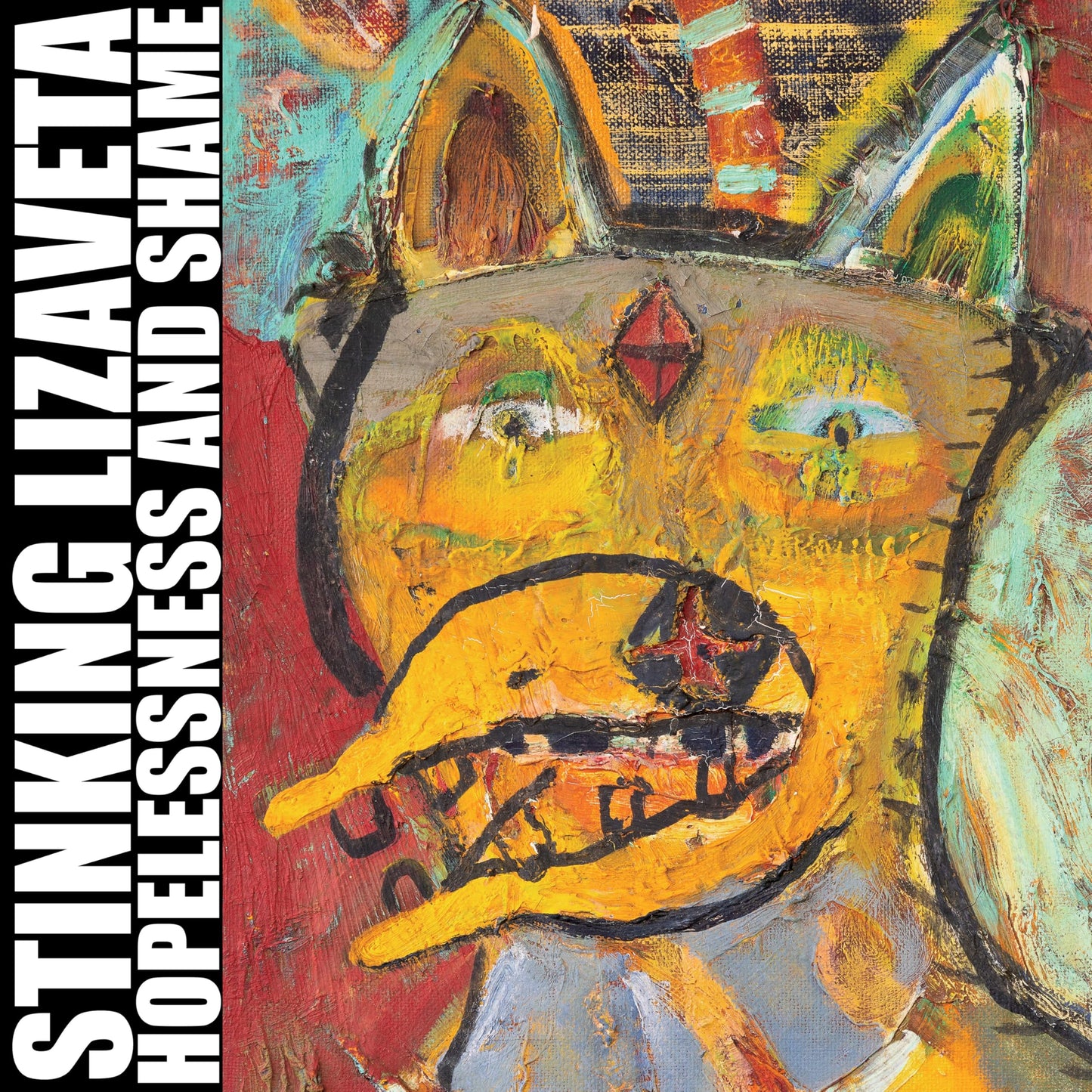 CD cover for Stinking Lizaveta, featuring abstract, colorful portraiture.