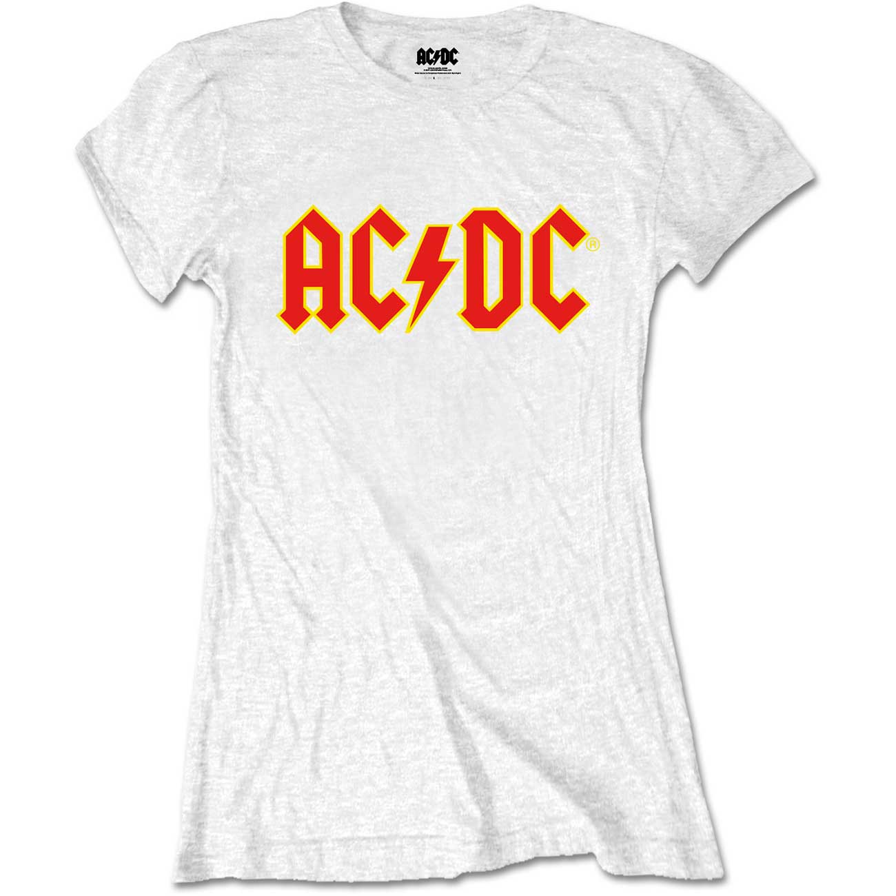 AC/DC Ladies T-Shirt Logo (Retail Pack) White