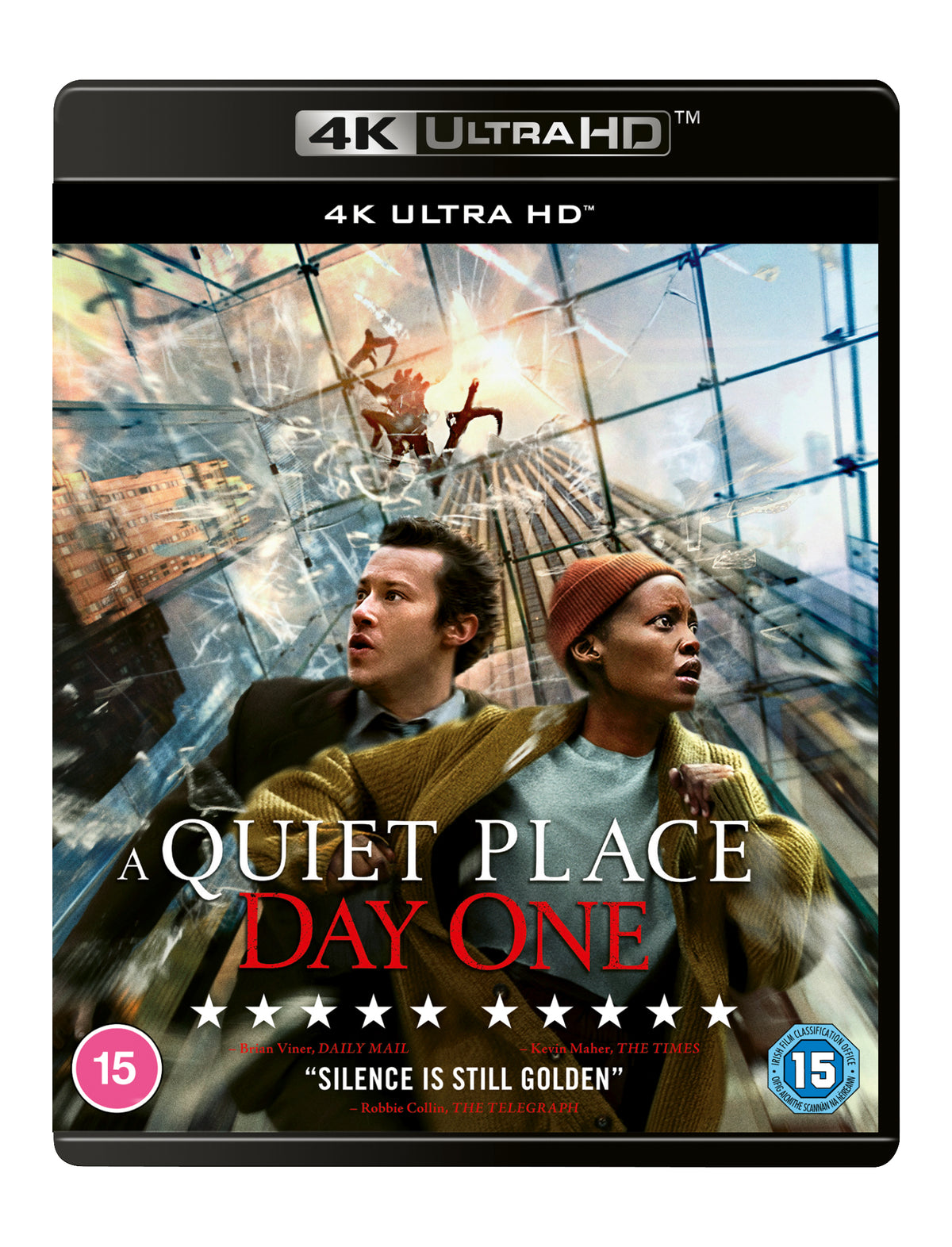 A Quiet Place: Day One" UHD Blu-ray cover with two people looking up.