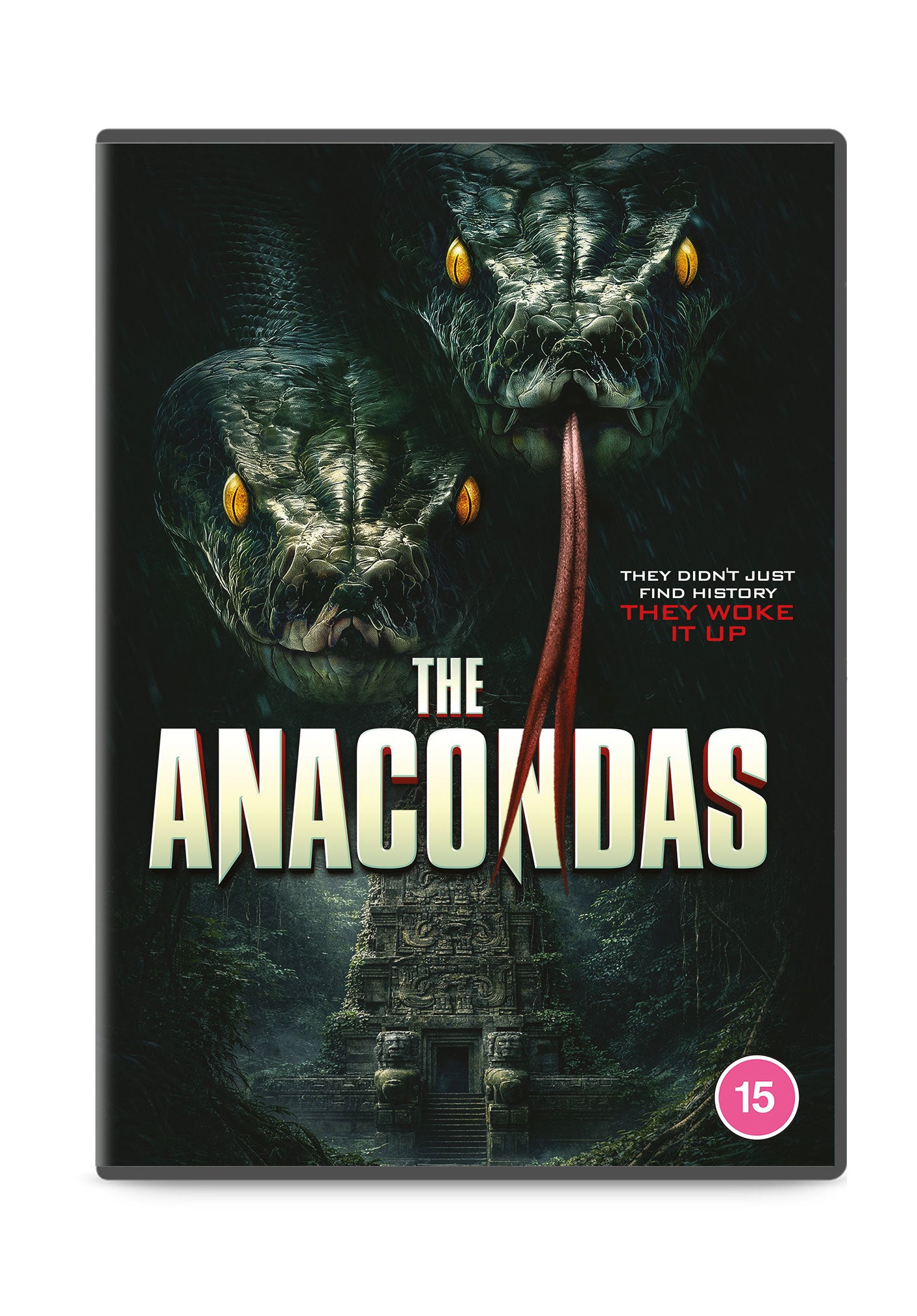 DVD cover for "The Anacondas" featuring a large snake and temple ruins.