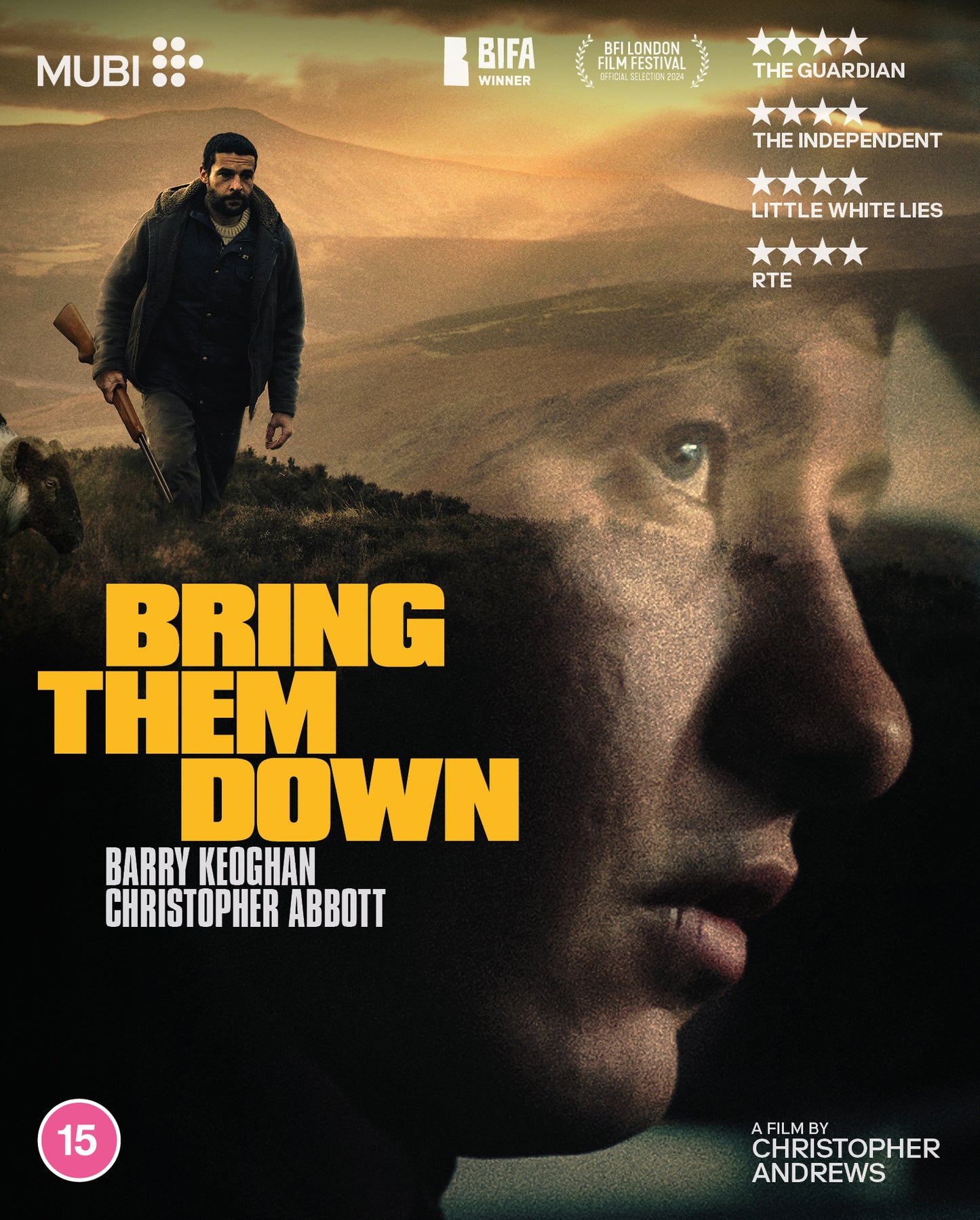 Blu-ray cover for "Bring Them Down" featuring two men in a landscape.