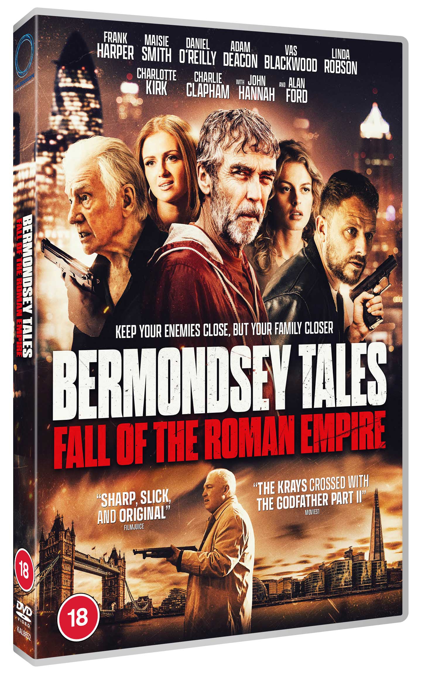 DVD cover for "Bermondsey Tales" featuring cast members and London imagery.