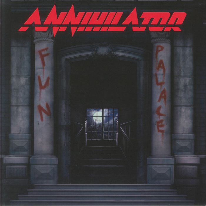 Album cover for Annihilator’s “Fun Palace” featuring a dark, gothic building.