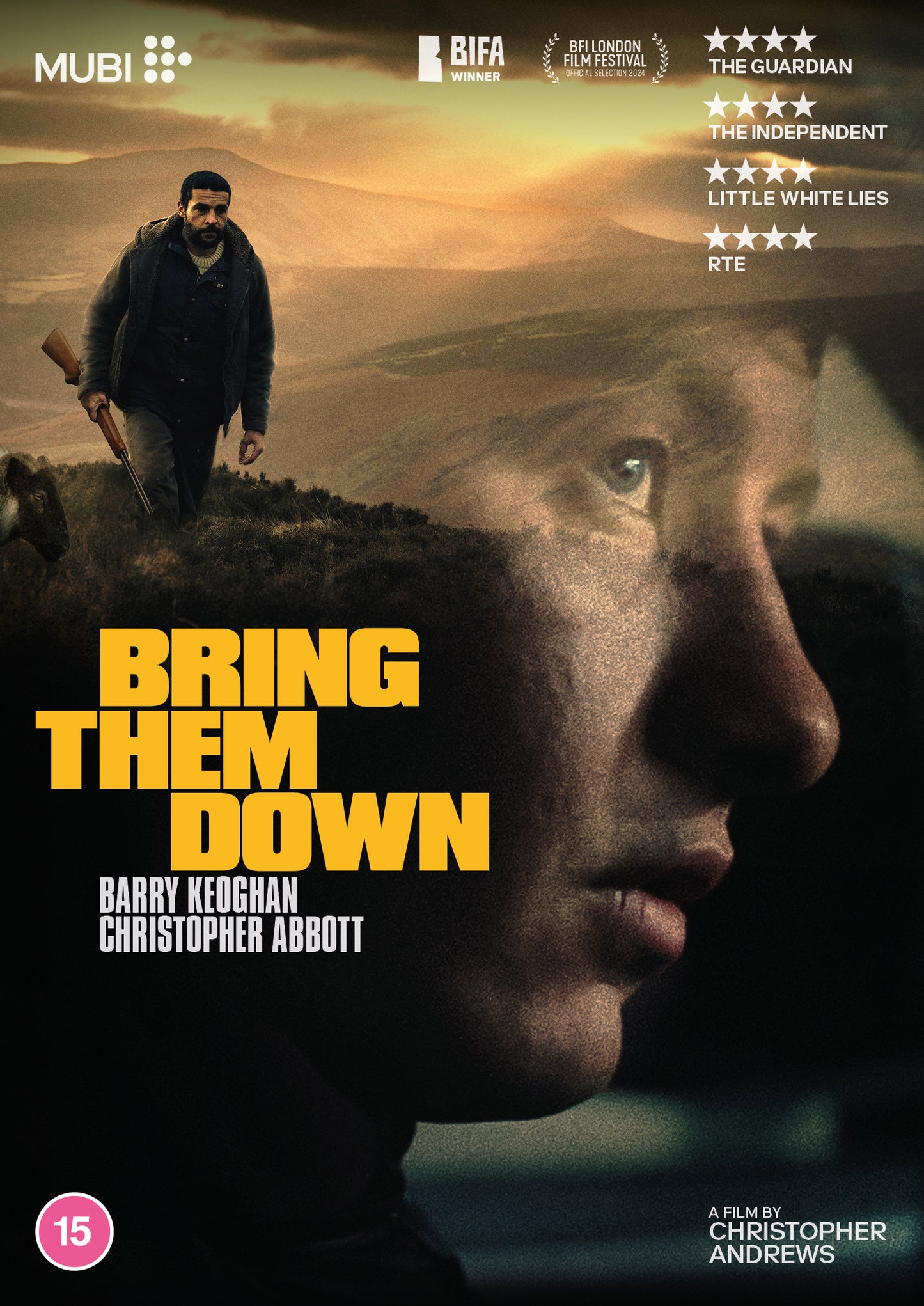DVD cover for "Bring Them Down" featuring a man with a rifle.