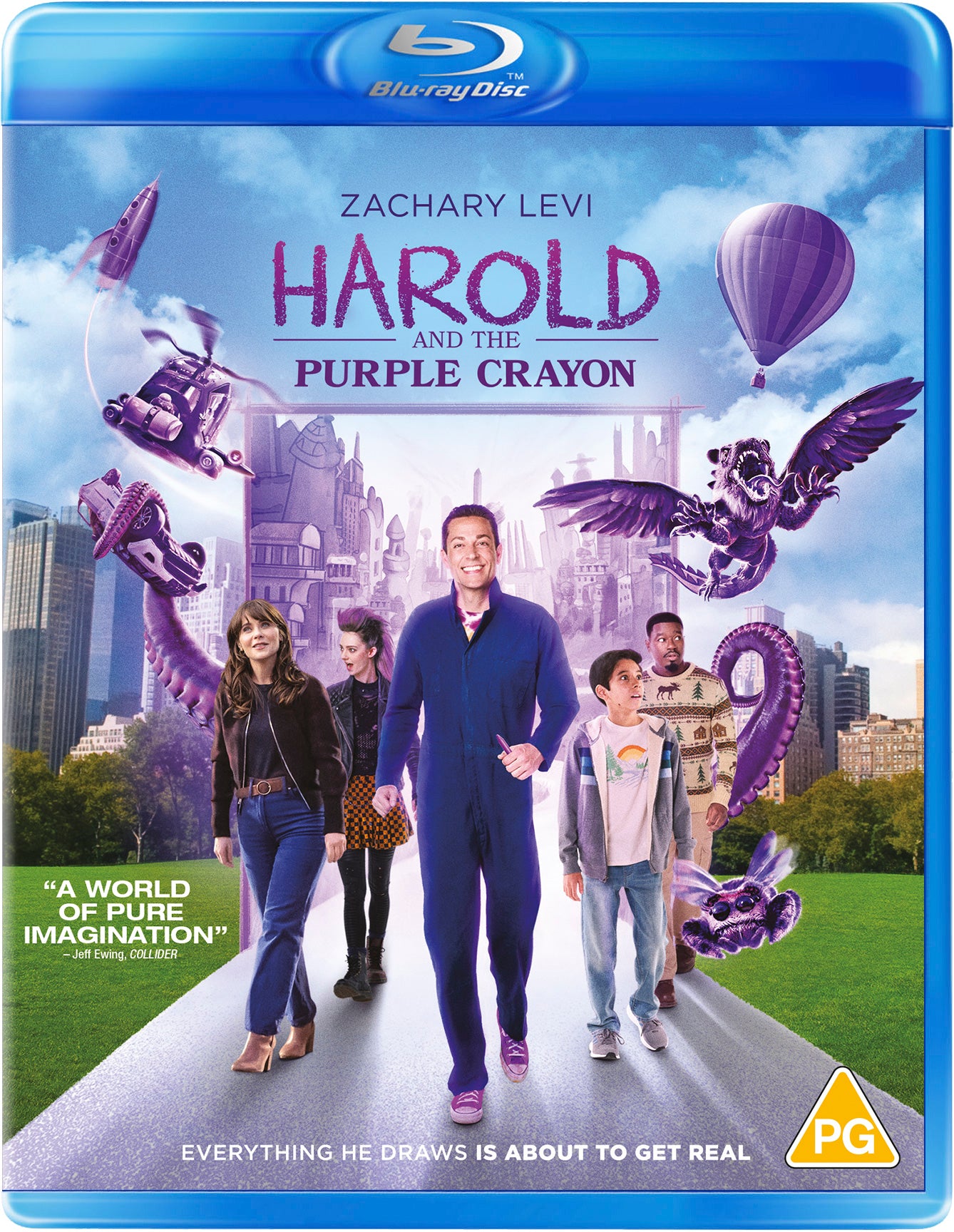 Blu-ray case featuring Harold, a boy drawing with a purple crayon.