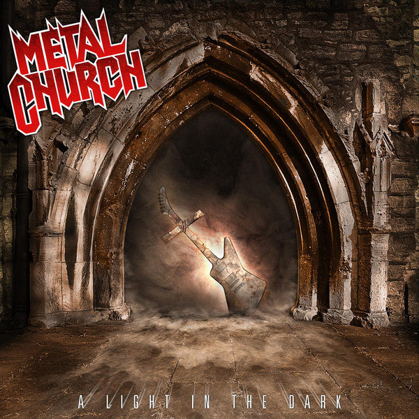 Metal Church album cover: guitar crucifix in a stone archway.