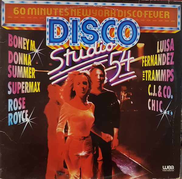 1970s disco album cover featuring Studio 54 and artist silhouettes.