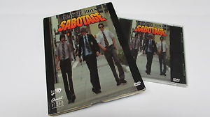 DVD cover for "Sabotage" featuring three men in suits.