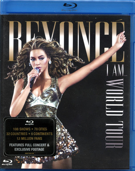 Beyoncé “I Am…World Tour” Blu-ray disc cover with performer image.