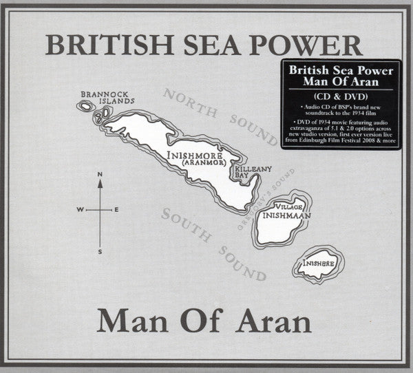 DVD cover for "Man Of Aran" featuring a map of the Aran Islands.