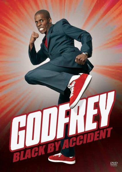 DVD cover featuring Godfrey as a man in a suit mid-kick.