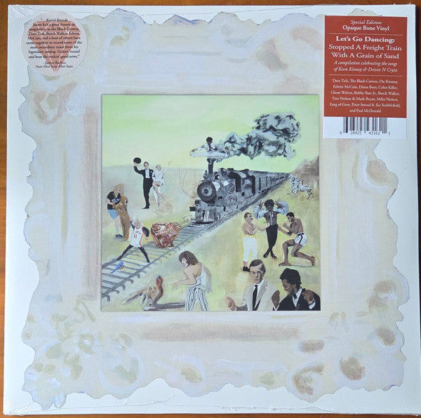 Vinyl record cover: “Let’s Go Dancing” with a train illustration.