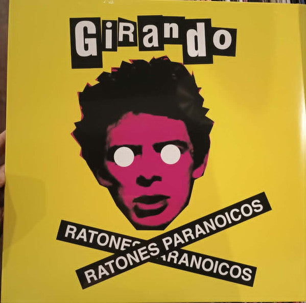 Yellow vinyl record cover with a pink and black portrait.