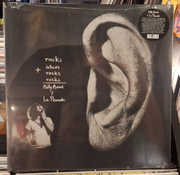 Vinyl record cover featuring a large ear and a person praying.