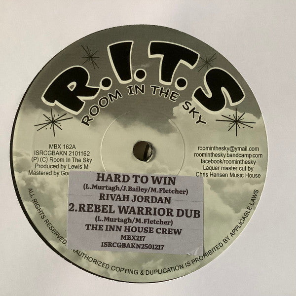 Black vinyl record label with white text: "R.I.T.S. Room In The Sky".